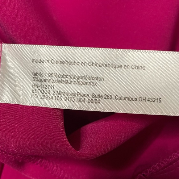 Eloquii Festive Fuschia pleated hem top - Picture 5 of 7